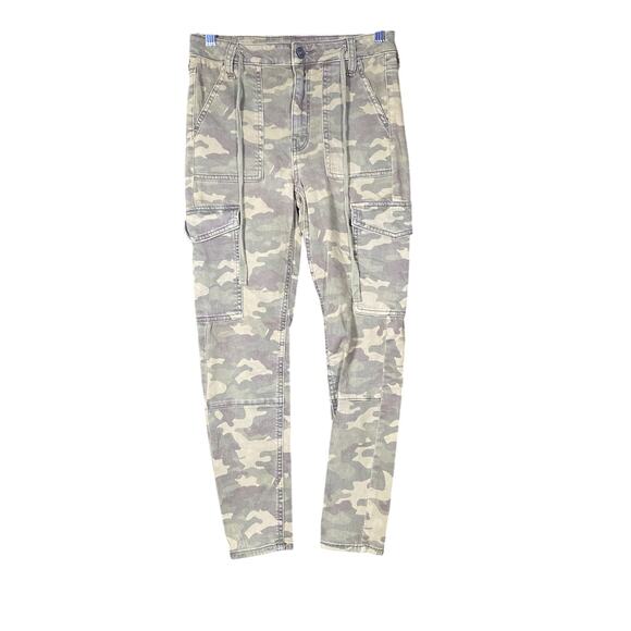 American Eagle Womens Jeans Green Camo Super High Rise Jegging Crop Stretch 4 - Picture 1 of 12